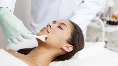 Woman receiving treatment by a doctor